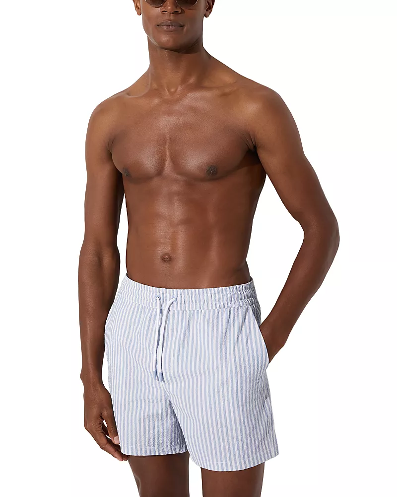 Reiss Seersucker 4.9 Drawstring Shorts