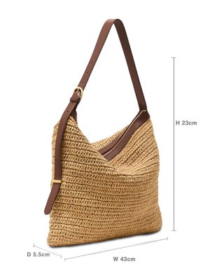 Vigo Raffia Effect Leather Tote Bag