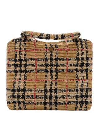 Margate Small Check Raffia Tote Bag