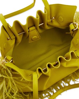 Soft Small Leather & Feather Bag