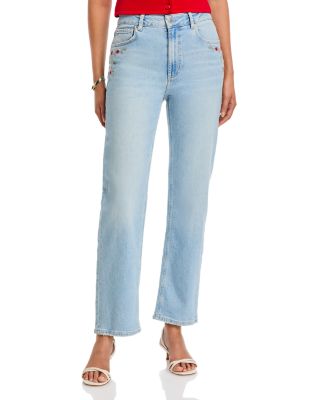 Topanga High Rise Straight Jeans in Dainty Rose