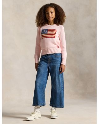 Girls' Flag Cotton Crewneck Sweater - Big Kid