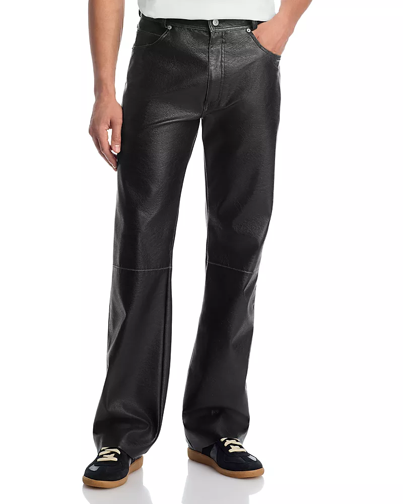 MM6 Maison Margiela Straight Fit Coated Jeans in Black