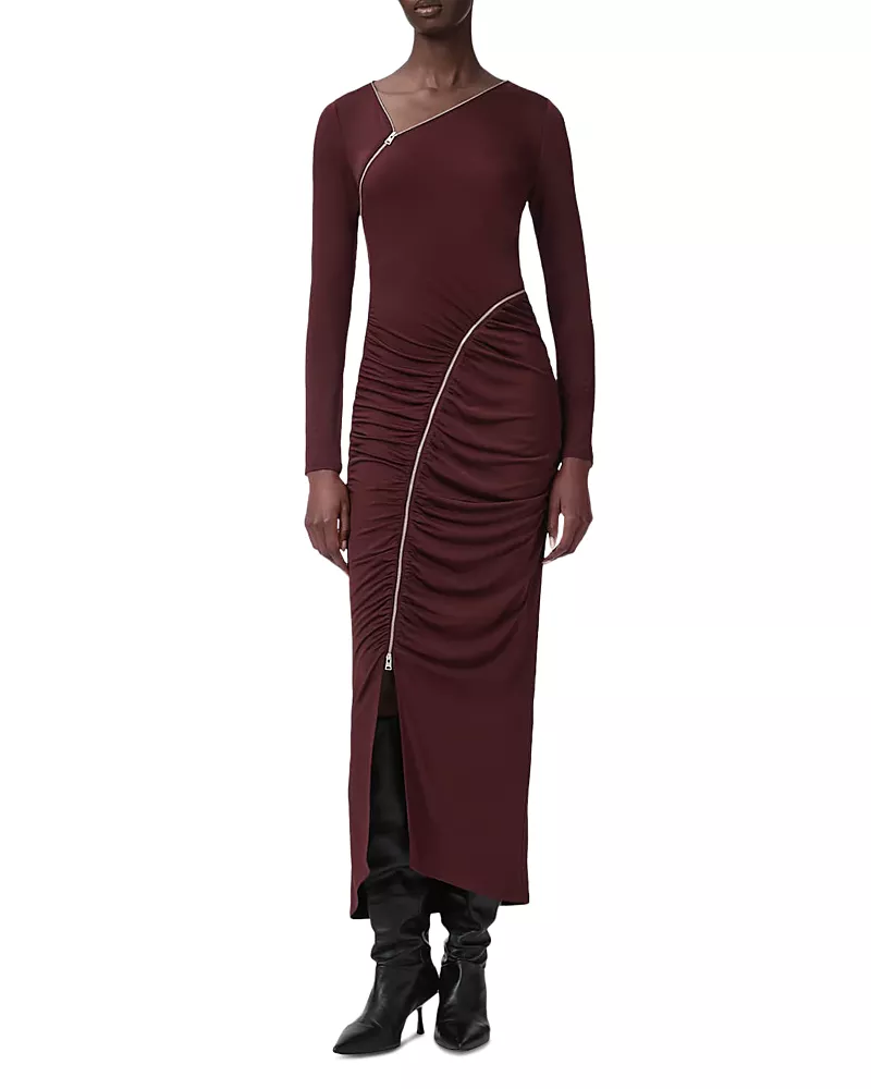 Allsaints Elsie Zipper Maxi Dress