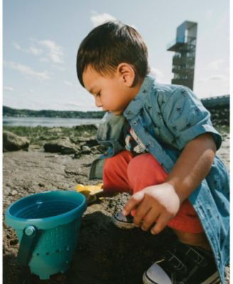 Boys' Short Sleeve Palm Print Chambray Shirt - Baby
