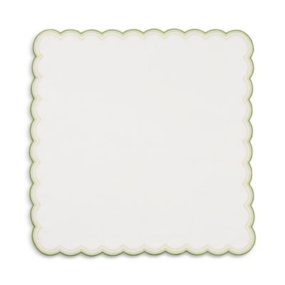 Lune Napkin in White, Green & Gold