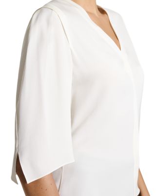 Round Sleeved Silk Top  