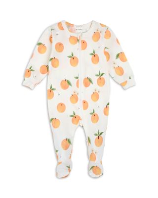 Girls' Peach Print Sleeper Footie - Baby