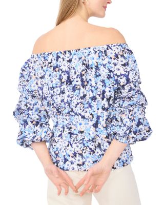 Off The Shoulder Bubble Sleeve Blouse