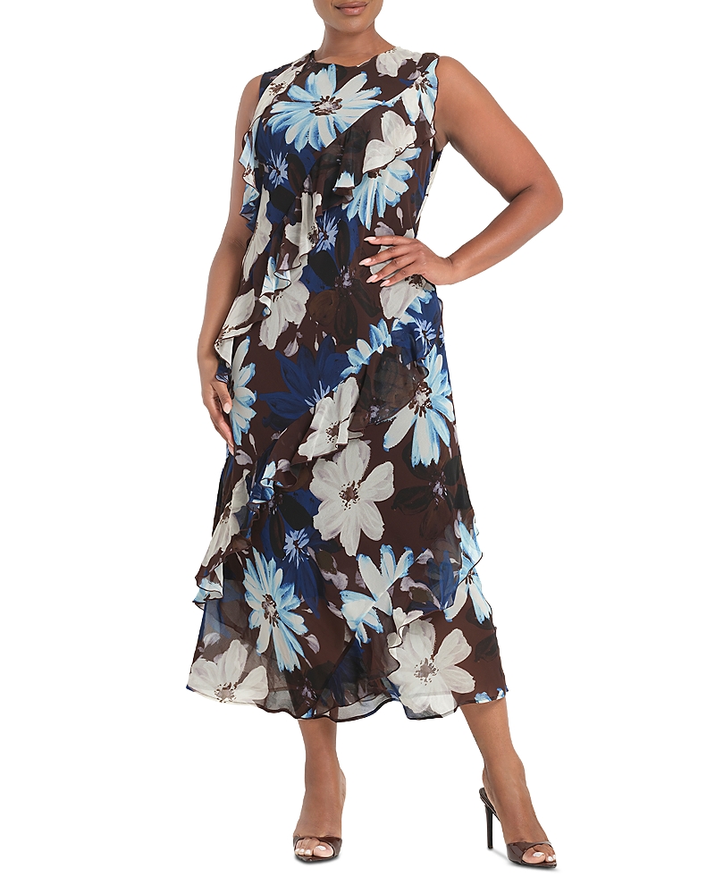 Estelle Plus Aveline Floral Ruffle Dress