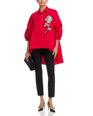 Beaded Floral Hi Low Top