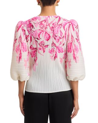 Pleated Puff Sleeve Top