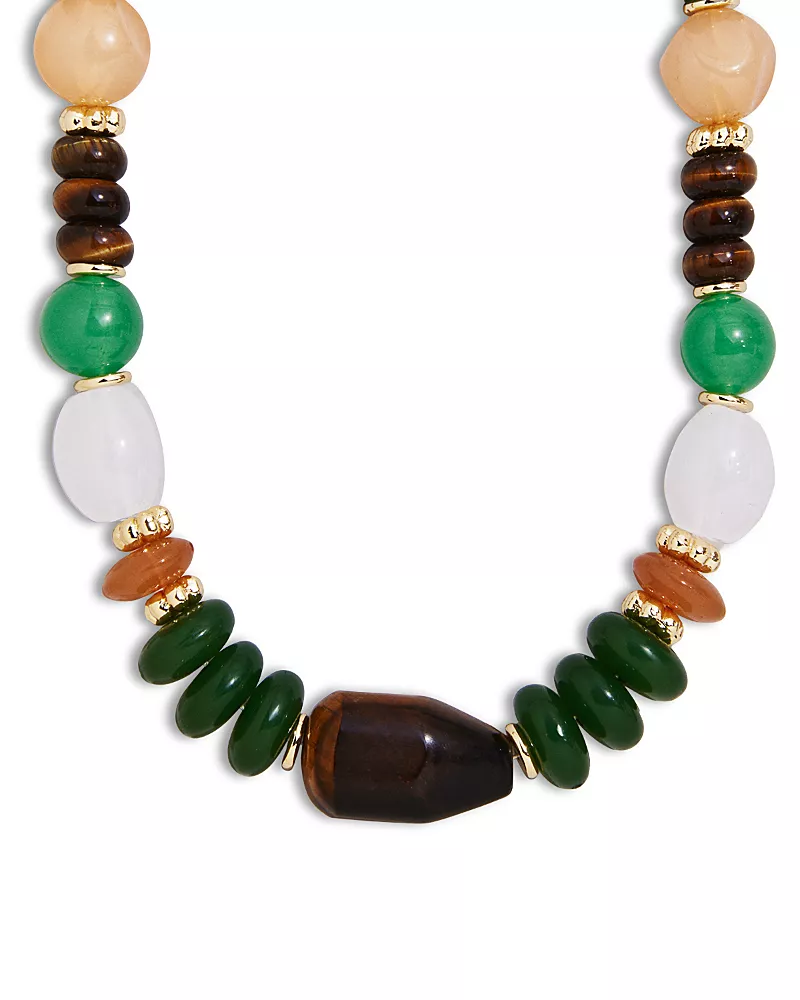 Baublebar Anessa Tiger Eye Beaded Statement Necklace, 14