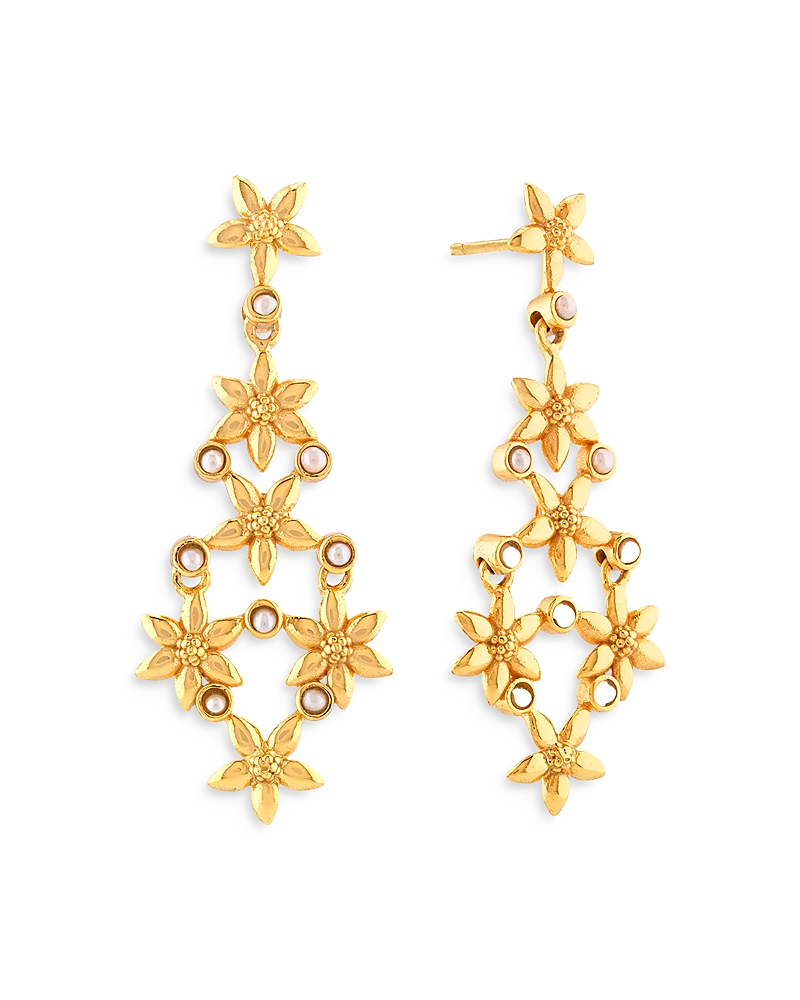 Capucine De Wulf Jasmine Imitation Pearl Flower Drop Earrings