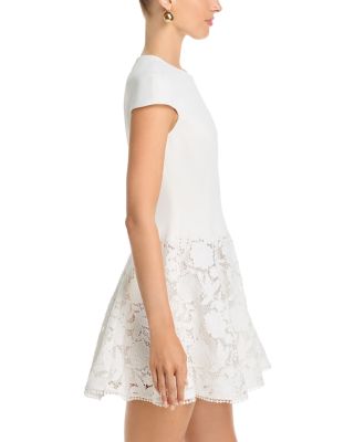 Crepe Lace Mini Dress