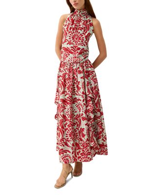 Oaklen Silk Ruffle Maxi Skirt