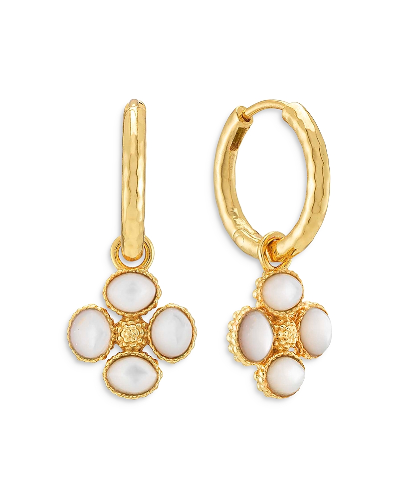 Capucine De Wulf Berry Clover Mother of Pearl Hoop Earrings · 1.25