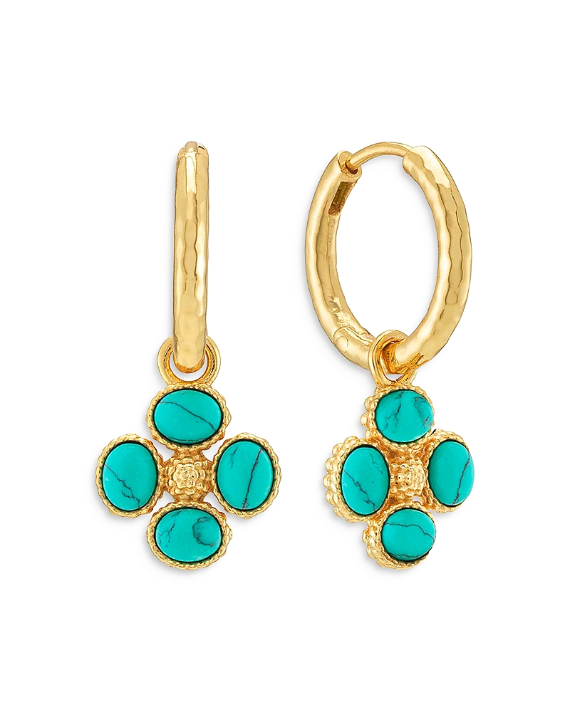 Capucine De Wulf Berry Clover Mother of Pearl Hoop Earrings