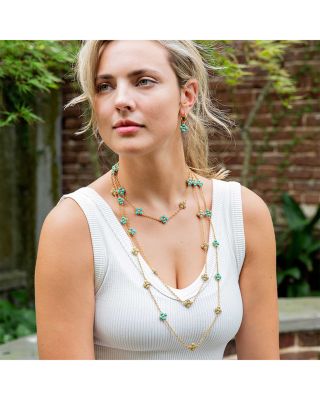 Berry Clover Turquoise Hoop Earrings