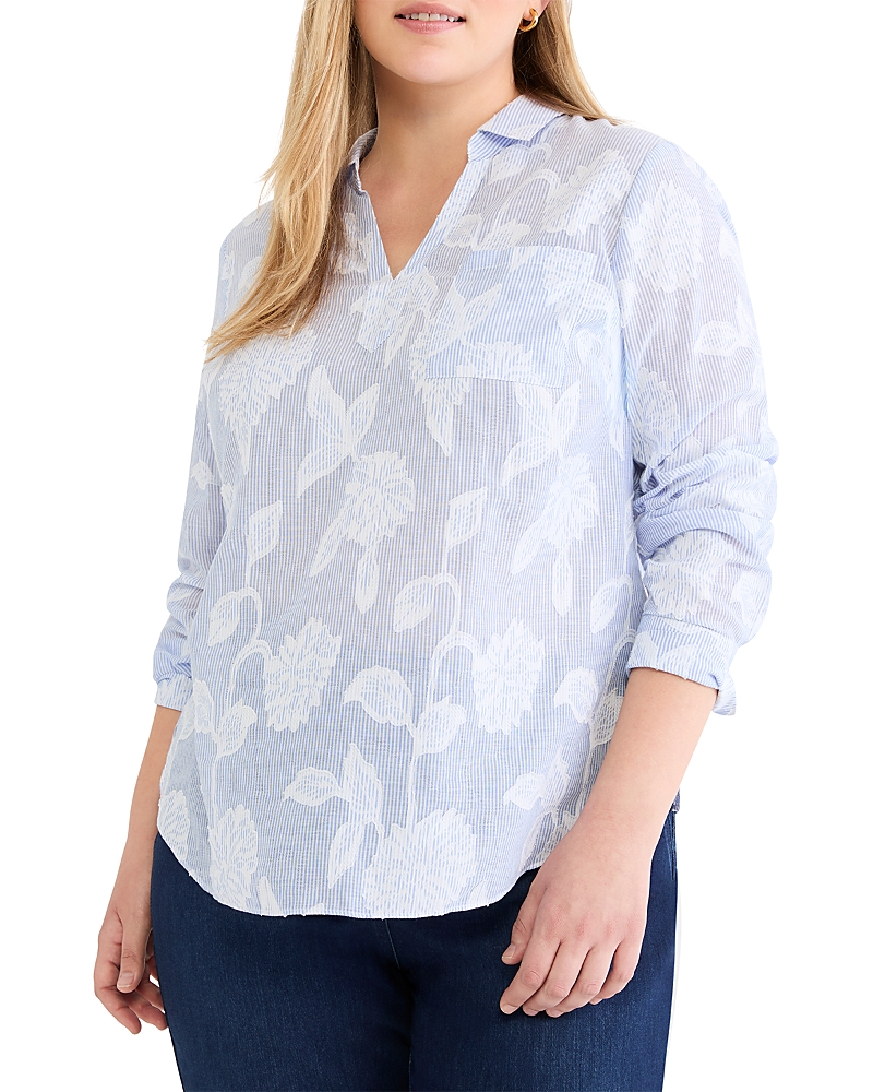 Nic+Zoe Plus Floral Jacquard Top