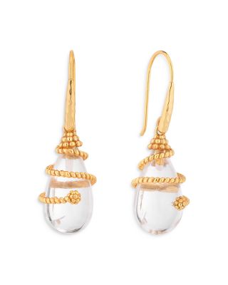 Lily Wrapped Quartz Drop Earrings 