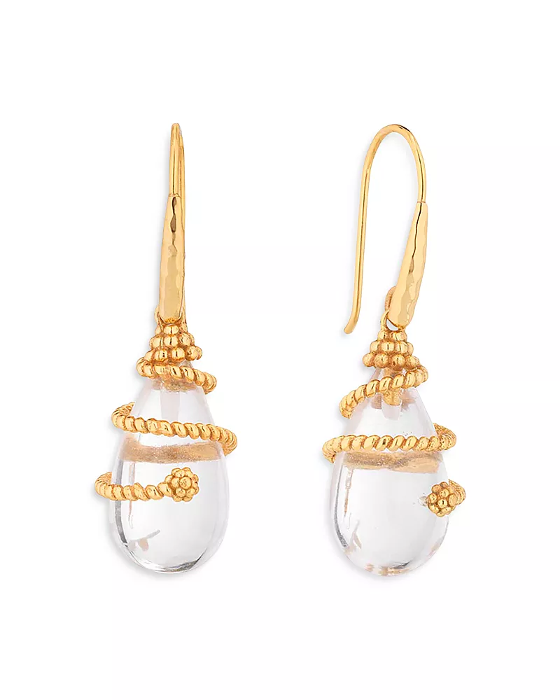 Capucine De Wulf Lily Wrapped Quartz Drop Earrings