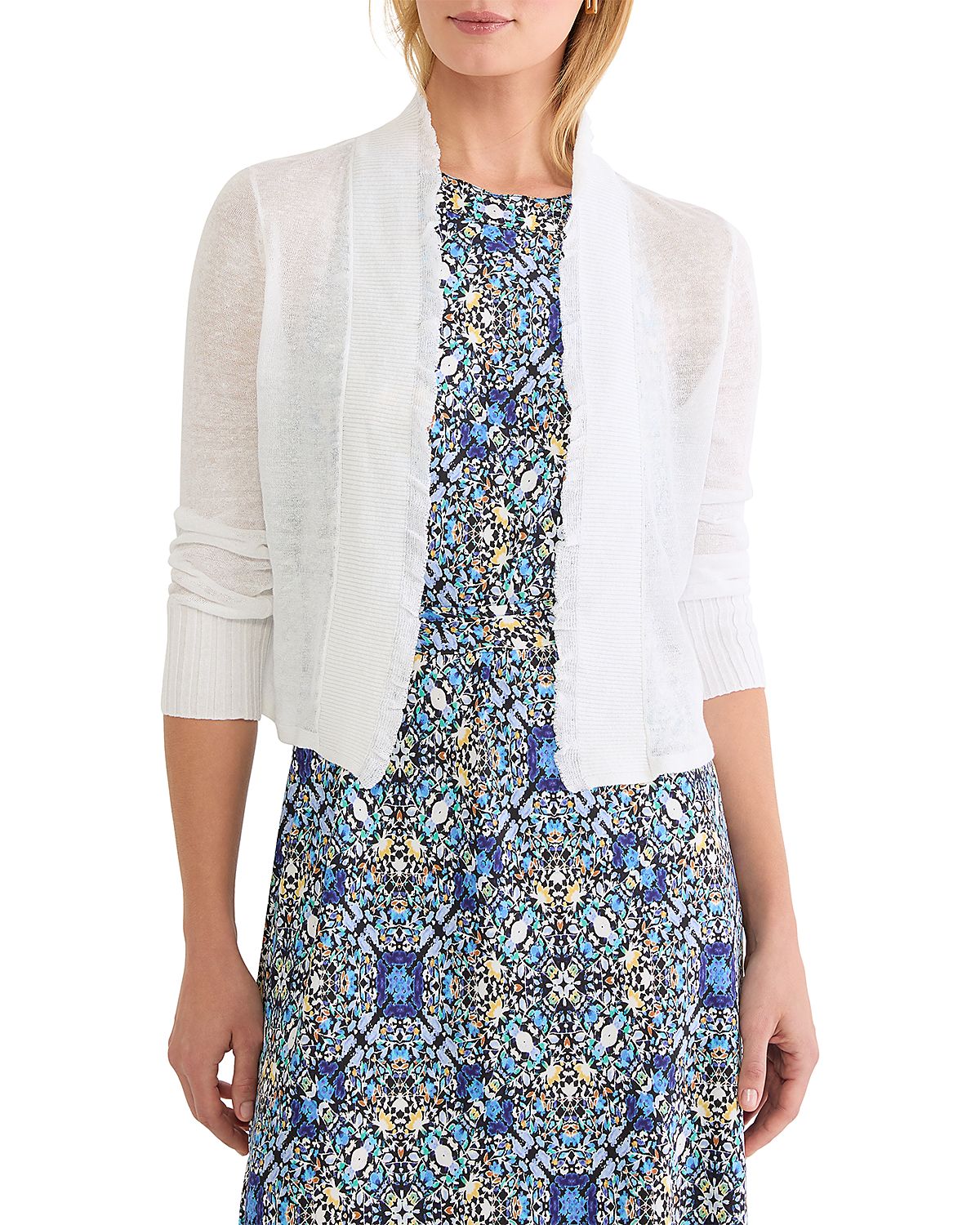 Nic+Zoe Ruffle Feather Knit Cardigan