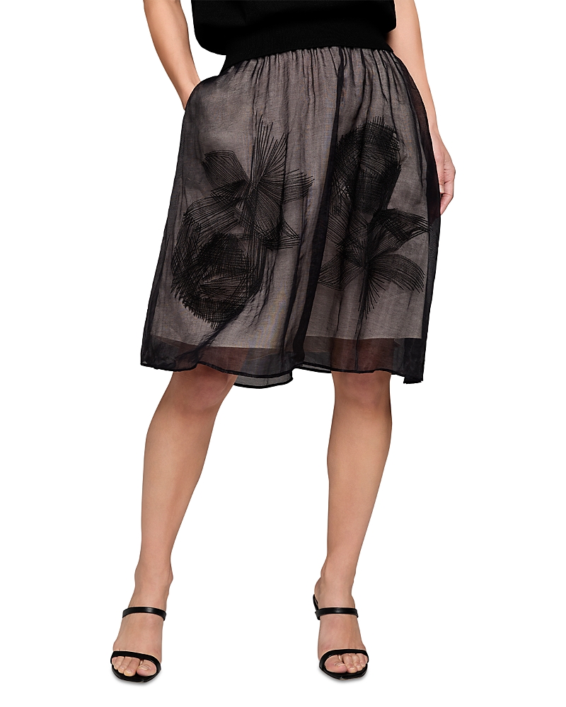 Nic+Zoe Embroidered Mesh Skirt