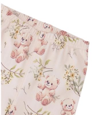  Girls' Organic Cotton Bear Print Two-Piece Pyjama Set - Baby