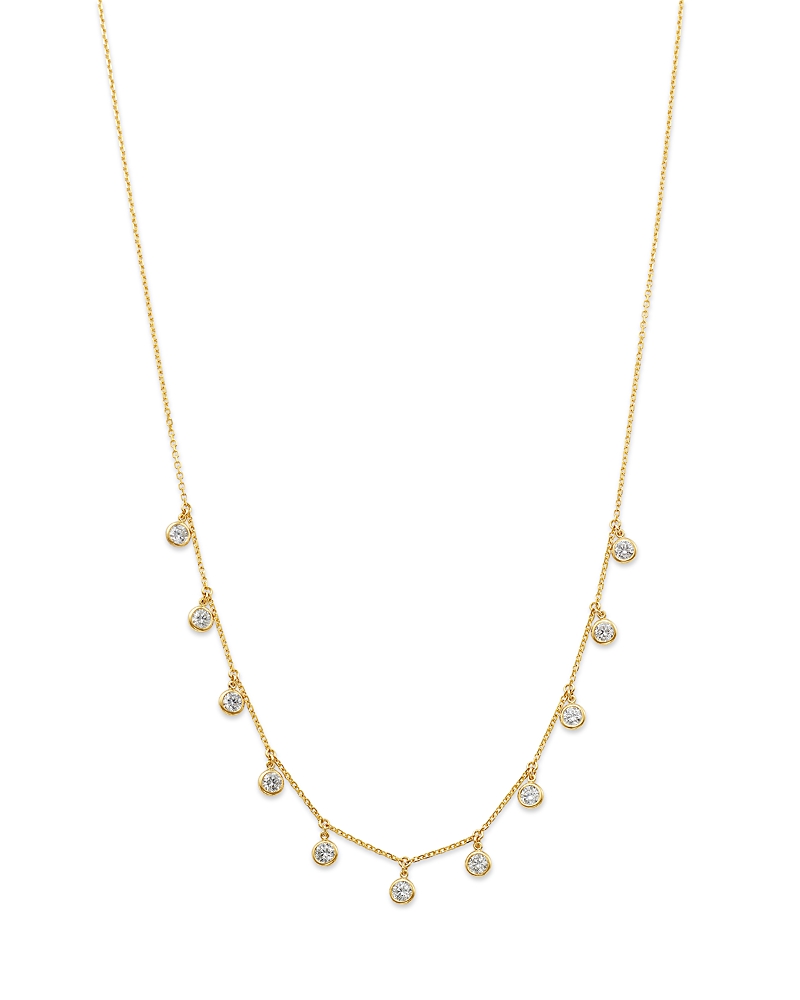 Bloomingdale's Fine Collection Diamond Station Droplet Collar Necklace in 14K Gold, 1.2 tcw · OS