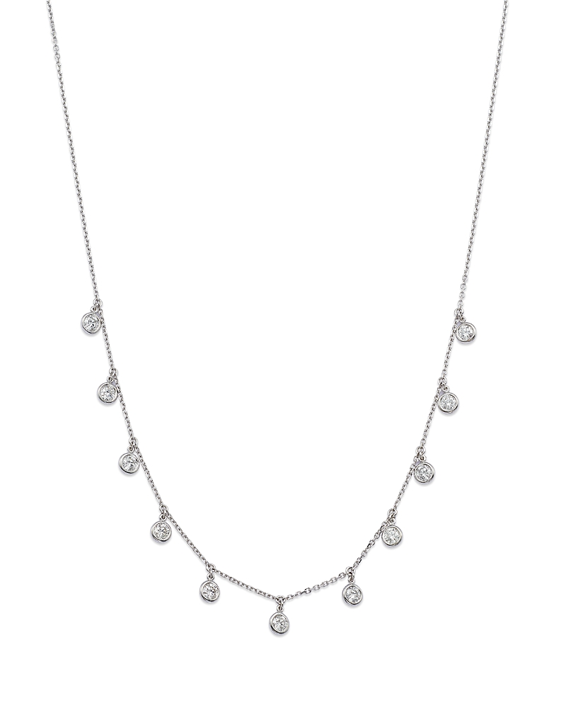 Bloomingdale's Fine Collection Diamond Station Droplet Collar Necklace in 14K Gold, 1.2 tcw