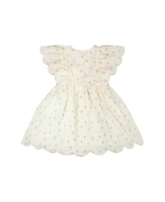  Girls' Jacquard Short Sleeve Printed Flowers Dress - Baby