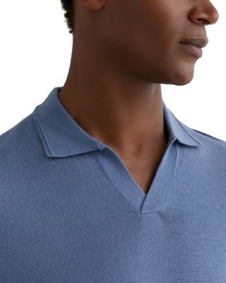 Open Collar Duchie Merino Wool Blend Polo Shirt