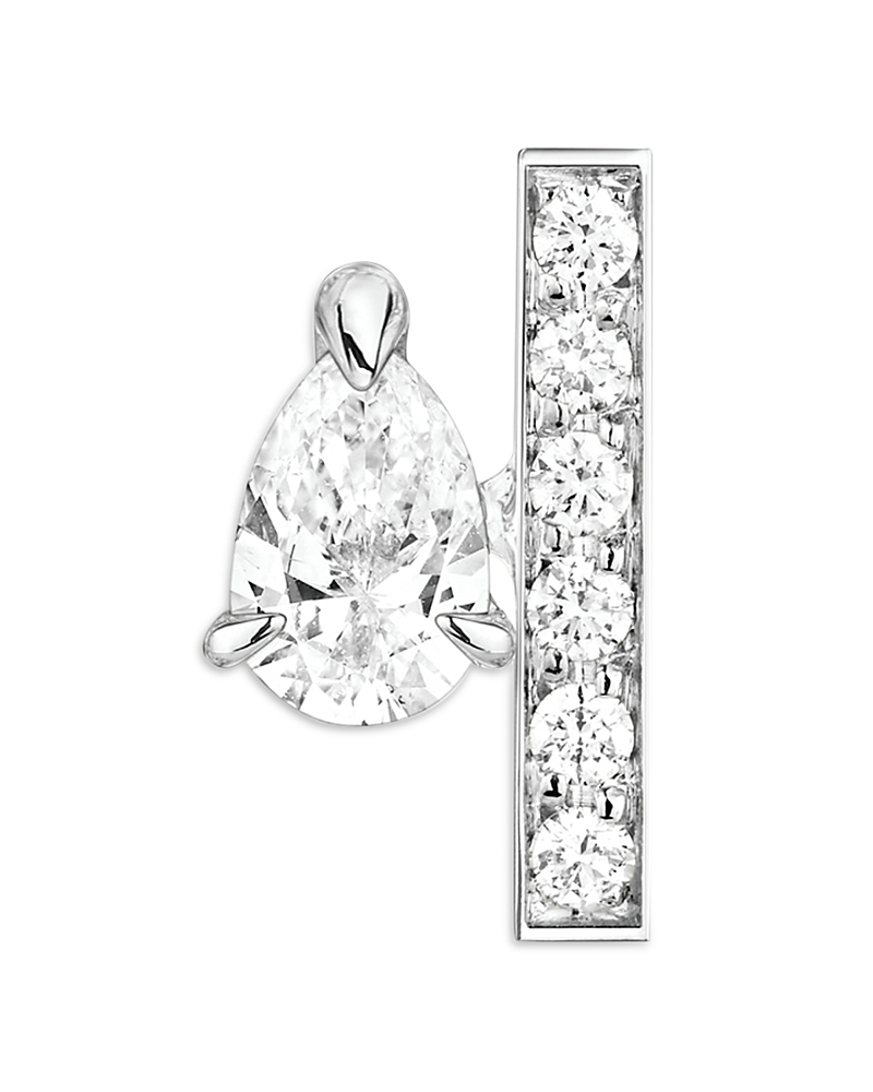 Repossi 18K Rose Gold Serti sur Vide Diamond Pear & Round Right Single Stud Earring