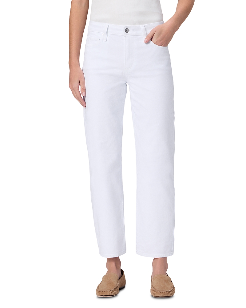 Paige Mason Mid Rise Straight Jeans in Crisp White