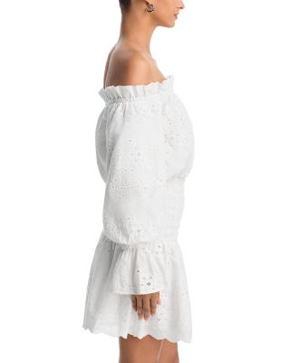 Embroidered Smocked Mini Dress - Exclusive