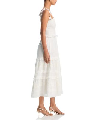Giovanni  Embroidered Smocked Midi Dress - Exclusive