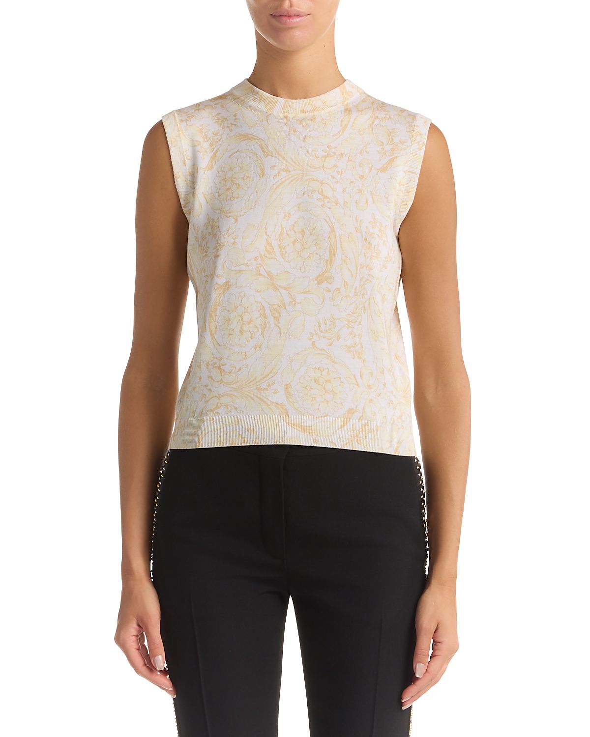 Versace Barocco Printed Silk Top