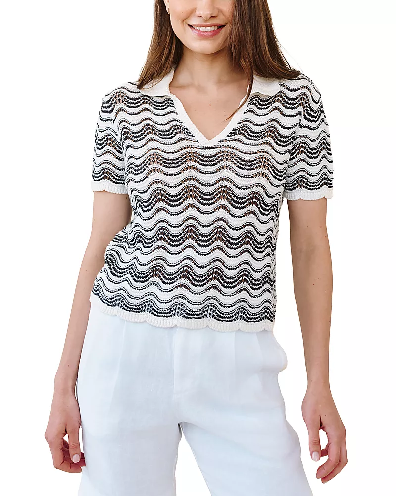 Bella Dahl Short Sleeve Collared Sweater