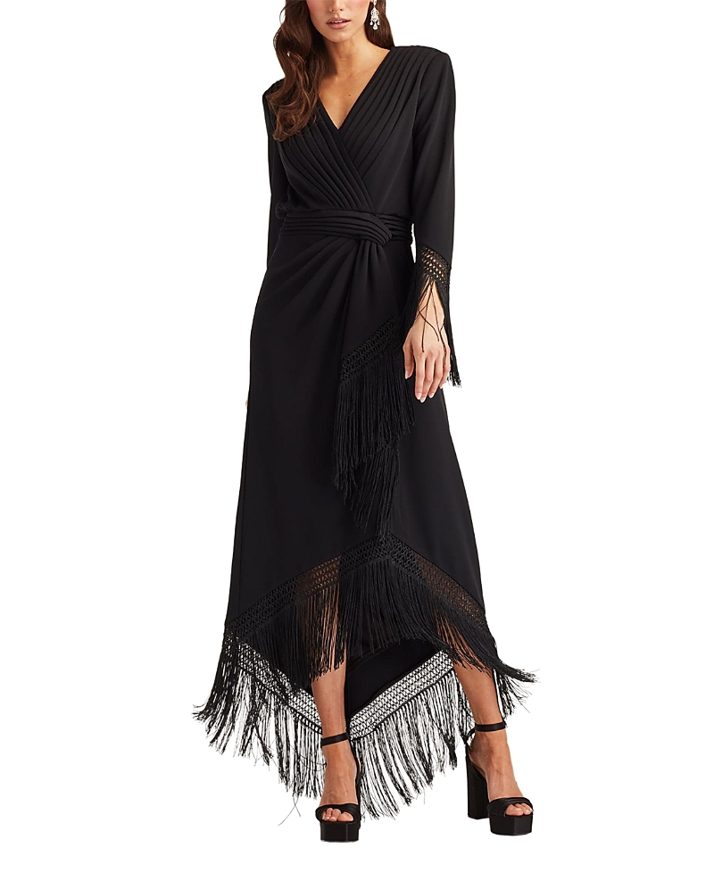 Tadashi Shoji Azie Fringe Midi Dress