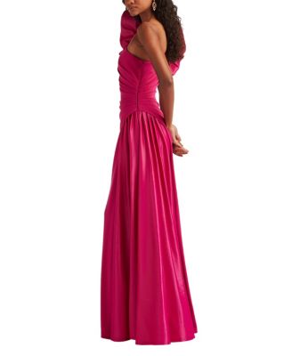  Romay Pouf Sleeve Contrast Gown