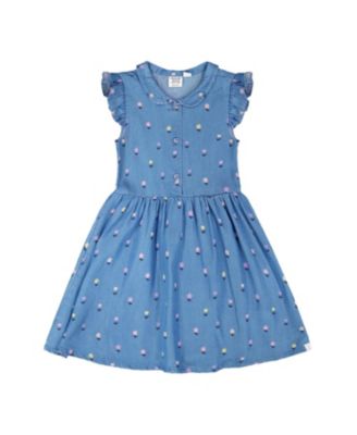  Girls' Sleeveless Flower Button Down Dress - Big Kid