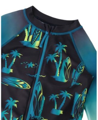 Boys' One-Piece Long Sleeve Surf Print Rashguard - Baby