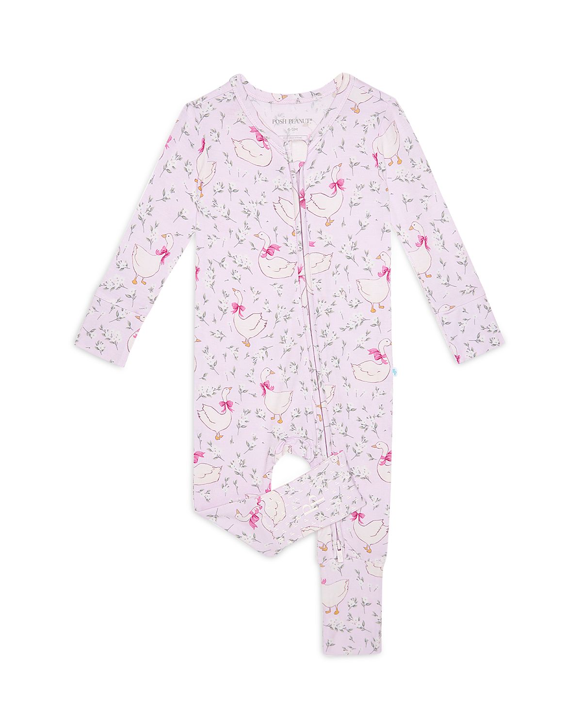 Posh Peanut Girls' Goose Blossoms One Piece Coverall - Baby
