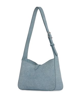 Megan Small Denim Look Leather Shoulder Bag