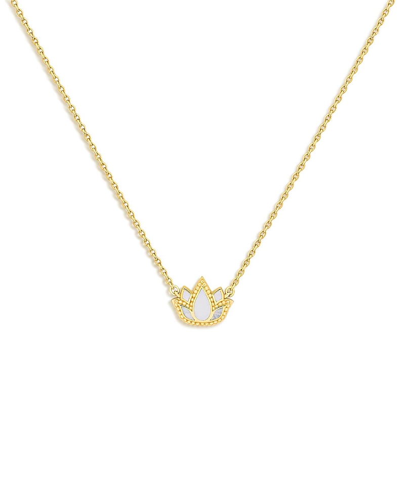 Karma and Luck Centered Mindset Lotus Mother of Pearl Necklace