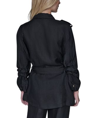 Ruched Sleeve Belted Jacket