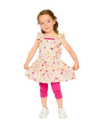 Girls' Tunic and Organic Cotton Flowers Capri Set - Little Kid