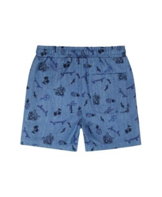 Boys' Elastic Waist Skateboards Chambray Shorts - Little Kid