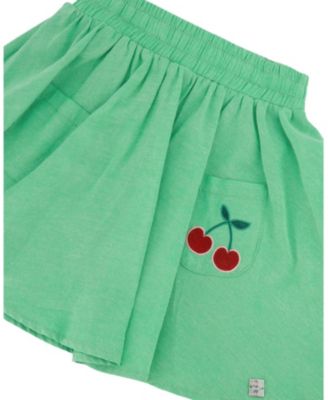 Girls' Organic Cotton Embroidery Flared Skort - Little Kid